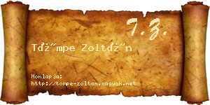Tömpe Zoltán névjegykártya