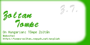 zoltan tompe business card